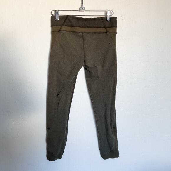 Lululemon Leggings Crop Capri 4 XS Wee Strip Fatigue Leggings Mid Rise - Picture 6 of 7